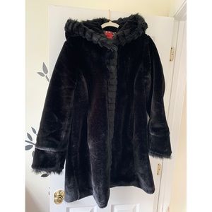 Faux Fur Coat with Oversized Hood